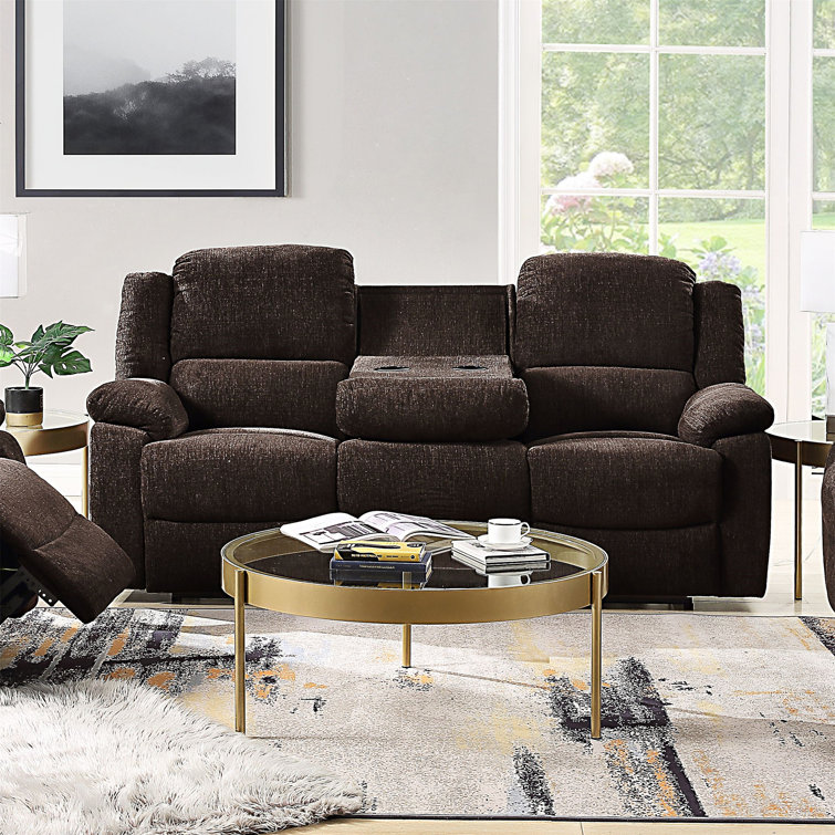 Light brown online reclining sofa